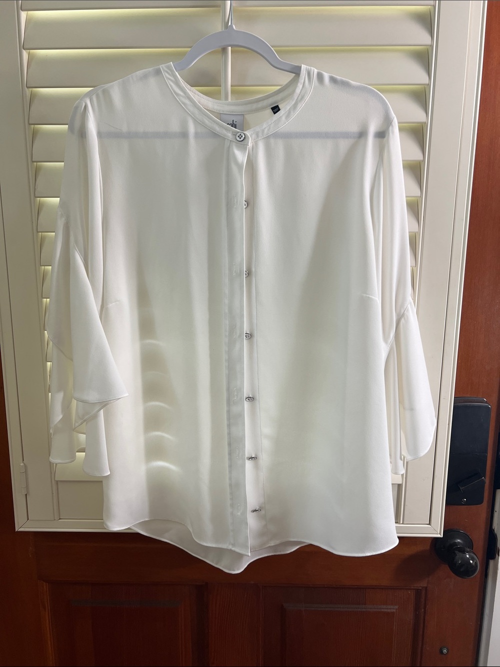 CAbi White Float Blouse